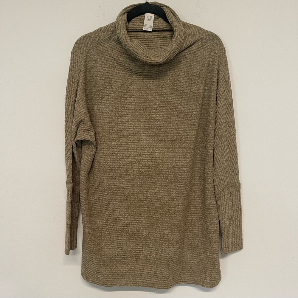 Free People We The Free Turtleneck Sweater Olive Green Ribbed Women’s Size Small